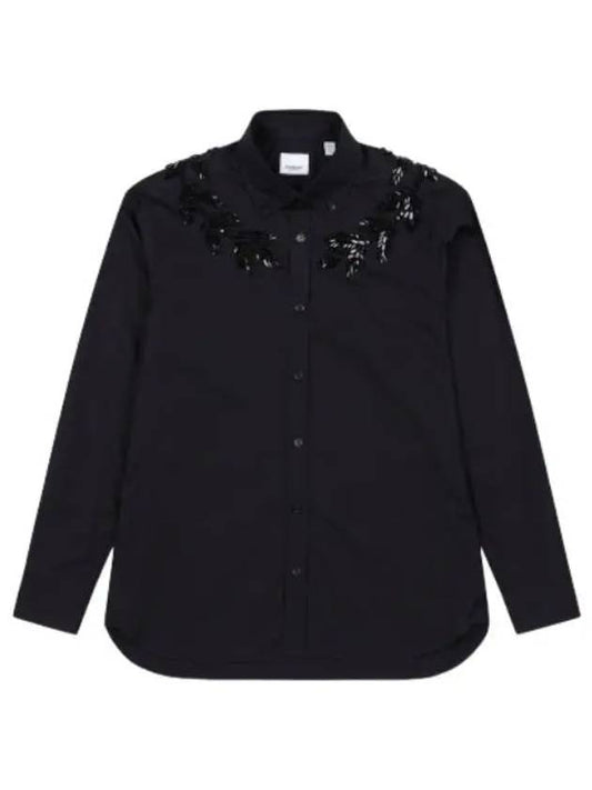 crystal oak leaf shirt black - BURBERRY - BALAAN 1