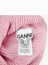 Rib Knit Wool Beanie Light Pink - GANNI - BALAAN 4