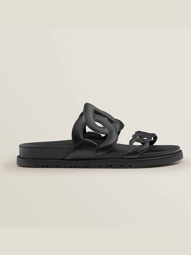 Extra Sandals Noir - HERMES - BALAAN.