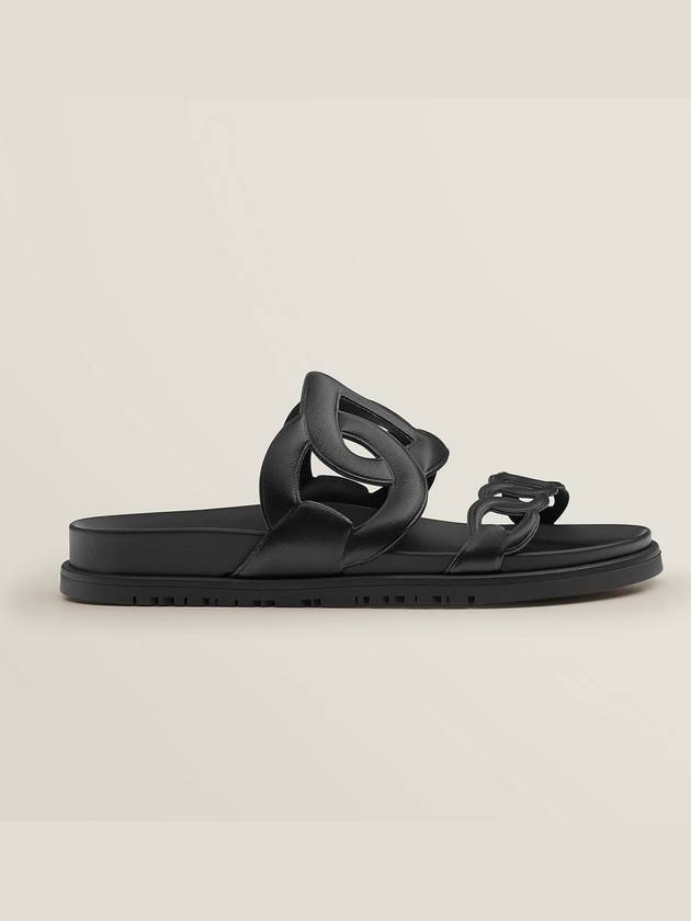 Extra Suede Sandals Noir - HERMES - BALAAN 4