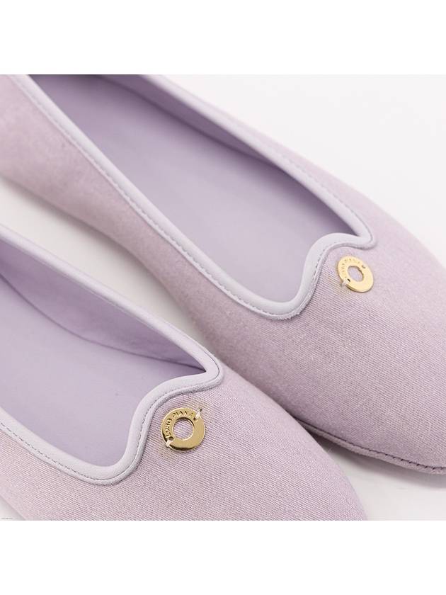 Women's Pauline Linen Flat Shoes Indoor Shoes Viola FAI6283 3889 - LORO PIANA - BALAAN 5