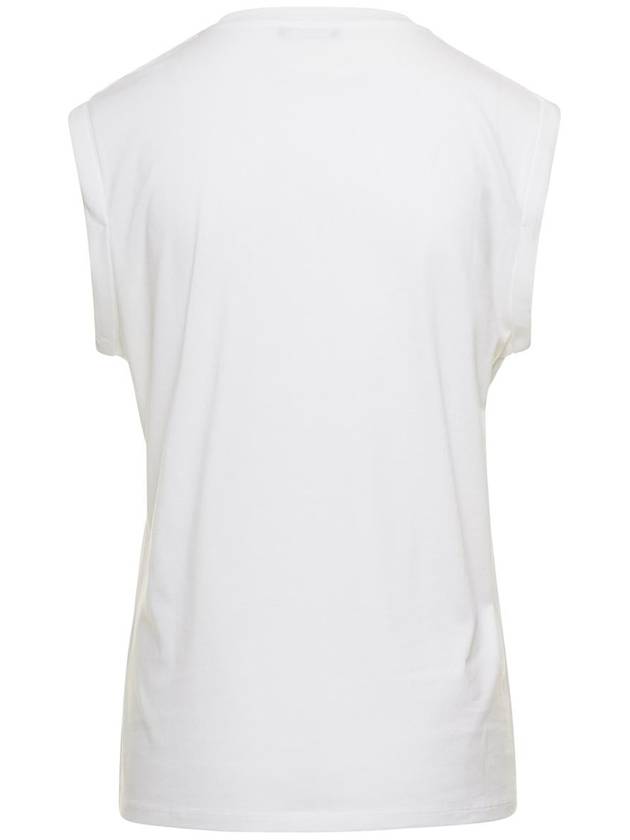 logo print sleeveless white - BALMAIN - BALAAN 3