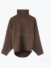 Women s Wool Cotton Blend Turtleneck Brown - LEMAIRE - BALAAN 2