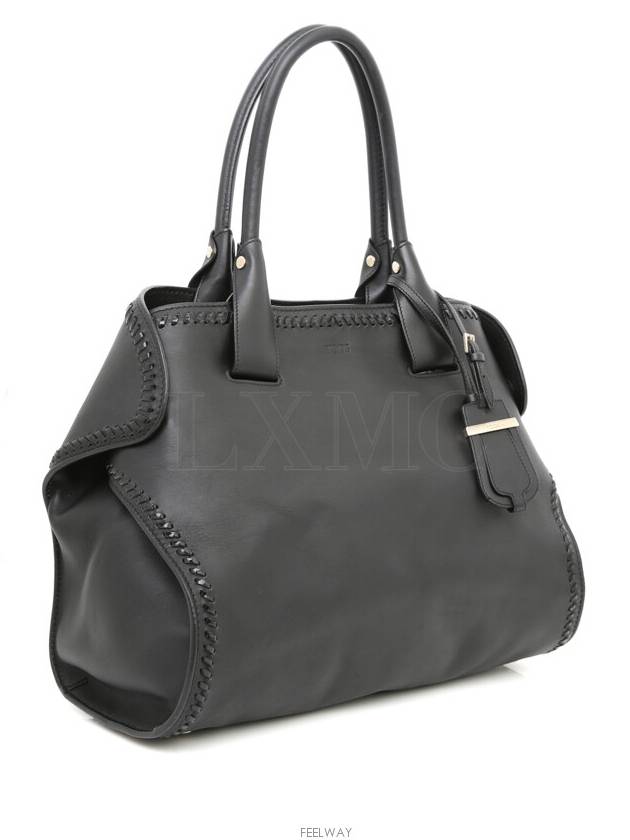 Black Stitch Cape Tote Shoulder Bag Cabas - TOD'S - BALAAN 3