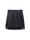 4 Bar Plain Weave Mini Pleated Skirt Black - THOM BROWNE - BALAAN 1