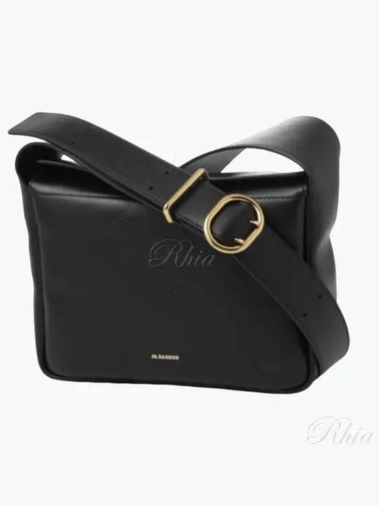 Leather Logo Print Shoulder Bag Black - JIL SANDER - BALAAN 2