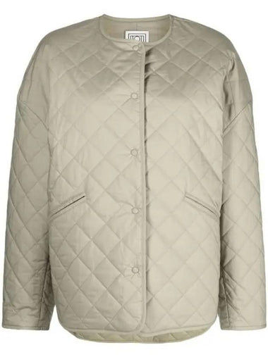 Overfit Diamond Quilted Jacket Khaki - TOTEME - BALAAN 1