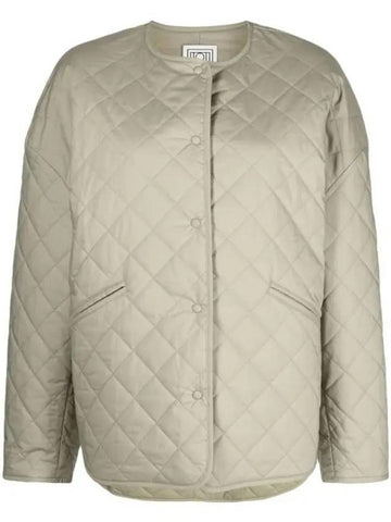 overfit diamond quilted jacket khaki - TOTEME - BALAAN 1