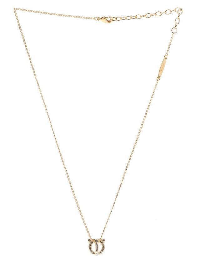 Gancini 3D Crystal Necklace Gold - SALVATORE FERRAGAMO - BALAAN 11