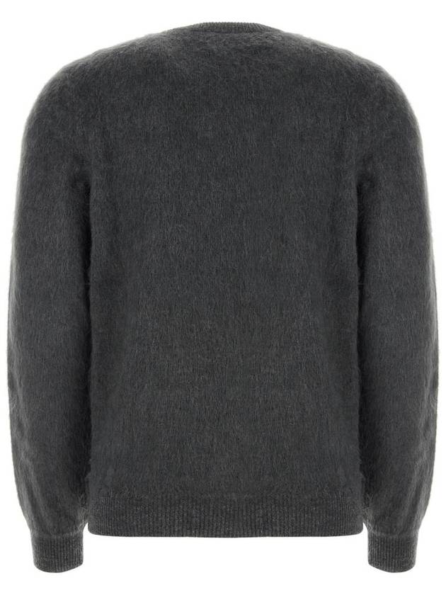 Crew Neck Alpaca Pullover Knit Top Grey - FENDI - BALAAN 3