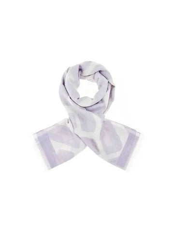 Women s Chevron Pattern Short Fringe Scarf Violet 270243 - EMPORIO ARMANI - BALAAN 1