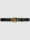 Men's GG Marmont Buckle Belt Black - GUCCI - BALAAN 2