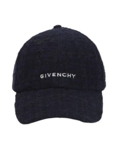 Embroidered Logo Tweed Ball Cap Dark Blue - GIVENCHY - BALAAN 2