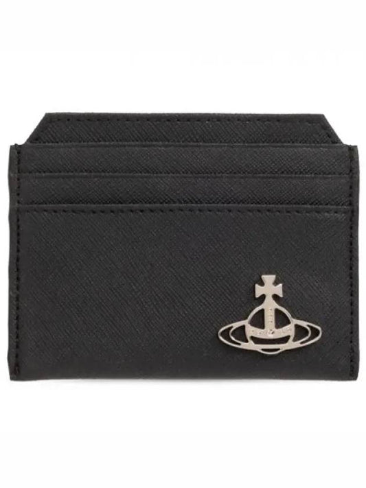 Logo Leather Credit Card Wallet Black - VIVIENNE WESTWOOD - BALAAN 2