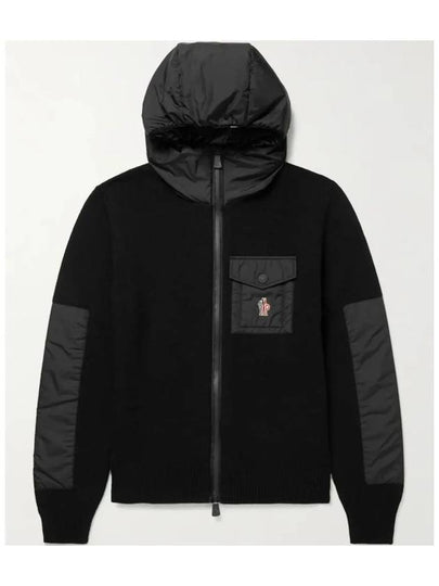 Granoble Logo Applique Shell Trim Wool Blend Zip Up Hood Black G2 097 9B00012 A9462 999 - MONCLER - BALAAN 2