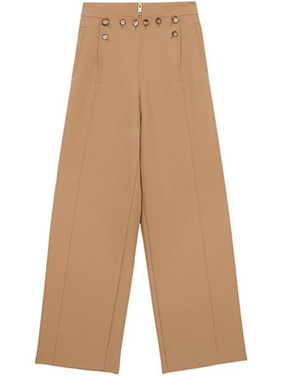 Women's Button Panel Sailor Wide Pants Brown - BURBERRY - BALAAN 2