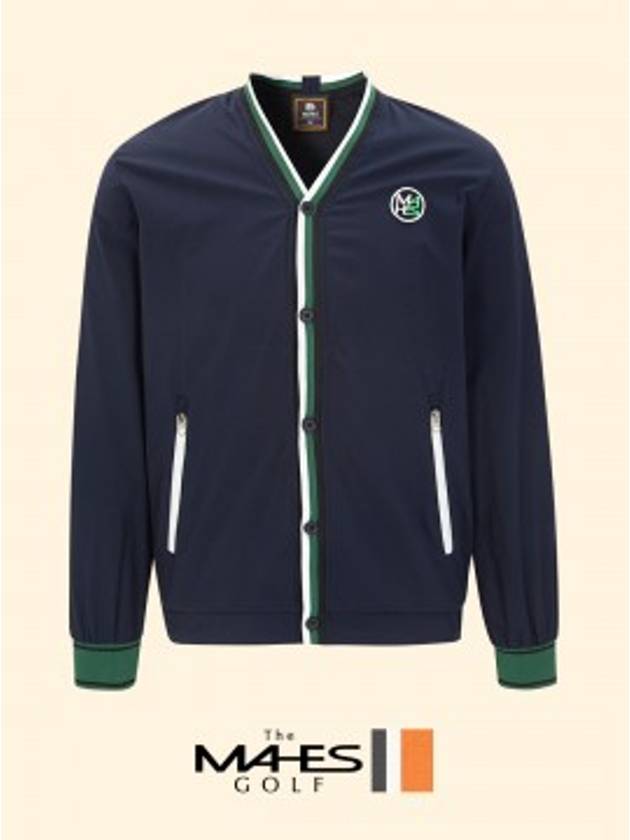 Logo Windbreaker Jacket Jumper Navy Orange Label Homme Wind Cardigan GW30327 - MAHES - BALAAN 1