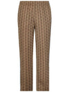 Paris Monogram Jacquard Track Pants Brown - LACOSTE - BALAAN 1