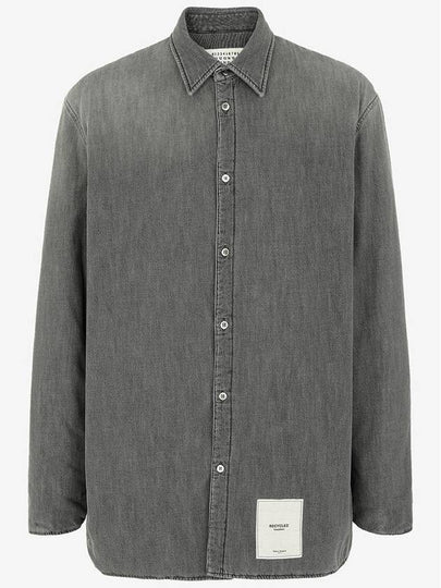 Logo Patch Cotton Long Sleeve Shirt Grey - MAISON MARGIELA - BALAAN 2