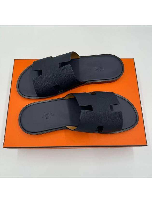 Izmir Leather Slippers Marine Brown - HERMES - BALAAN 3