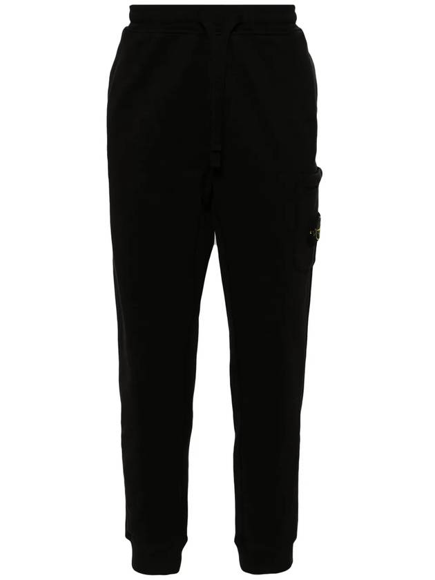 Cotton Fleece Cargo Truck Pants Black - STONE ISLAND - BALAAN 5