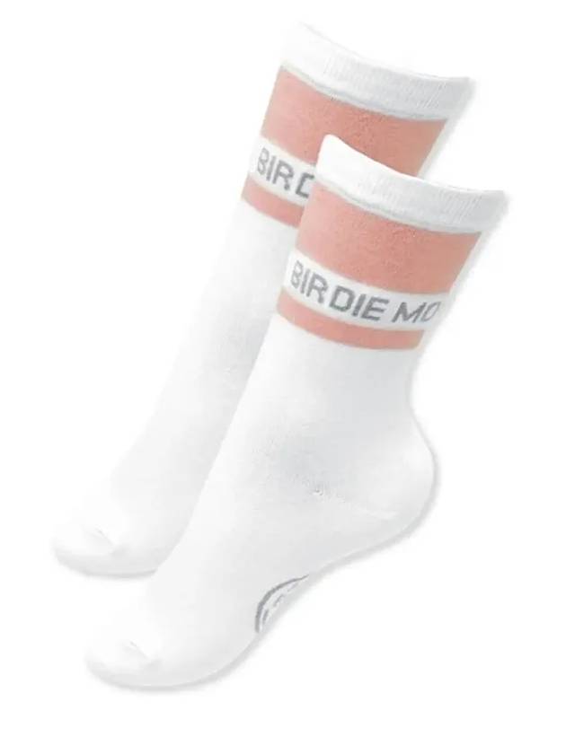 COLOR BLOCK Script Ankle Socks PINK - MONBIRDIE GOLF - BALAAN 4