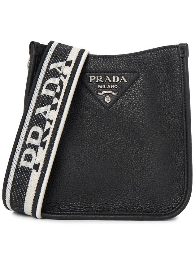 Leather Mini Shoulder Bag Black - PRADA - BALAAN 2