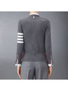 4-Bar V-Neck Cashmere Cardigan Grey - THOM BROWNE - BALAAN 3