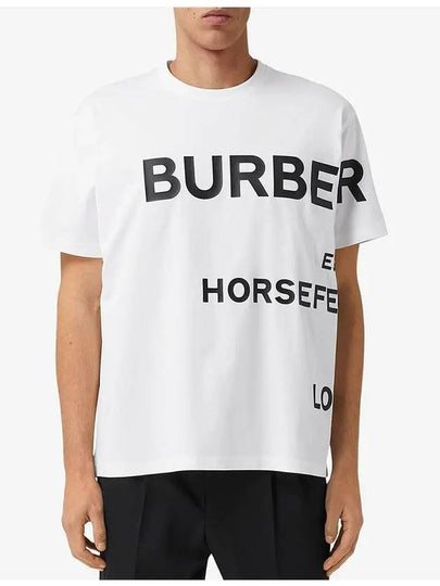 Men's Horseferry Logo Overfit Short Sleeve T-Shirt White - BURBERRY - BALAAN 2