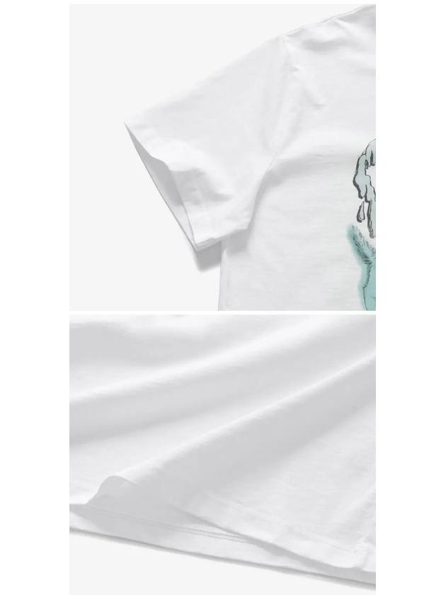 Logo Print Short Sleeve T-Shirt White - GANNI - BALAAN 4