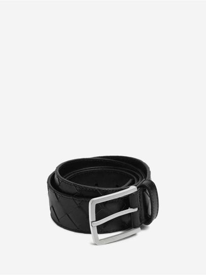 Intrecciato Leather Belt Nero - BOTTEGA VENETA - BALAAN 2