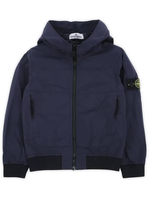 Kids Wappen Patch Wind Zip Up Hoodie Navy - STONE ISLAND - BALAAN 4