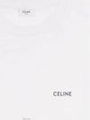 Logo Print Cotton Jersey Loose Short Sleeve T-Shirt White - CELINE - BALAAN 4