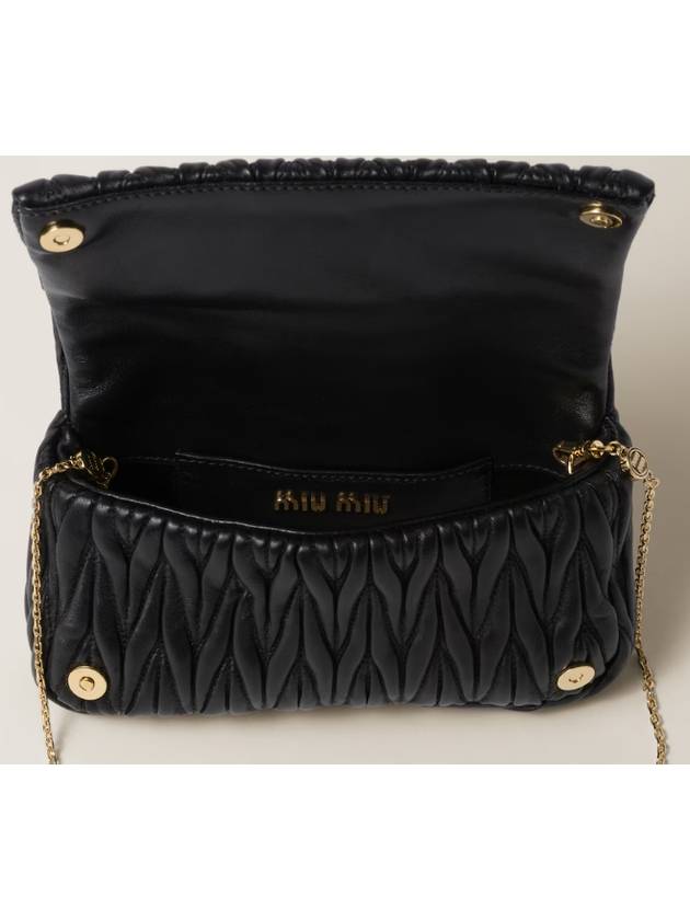 Matelasse Nappa Leather Logo Mini Bag Black - MIU MIU - BALAAN 5