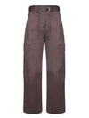 High Waist Cargo Cotton Straight Pants Brown - MSGM - BALAAN 2