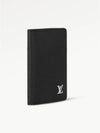 Pocket Organizer Taiga Leather Card Wallet Black - LOUIS VUITTON - BALAAN 3