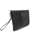 559193 Black Quilted Calfskin Gold Monogram Tablet New Medium Clutch - SAINT LAURENT - BALAAN 2