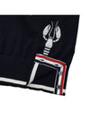 Lobster Merino Crew Neck Knit Top Navy - THOM BROWNE - BALAAN 8