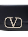 V Logo Type Small Leather Shoulder Bag Black - VALENTINO - BALAAN 7