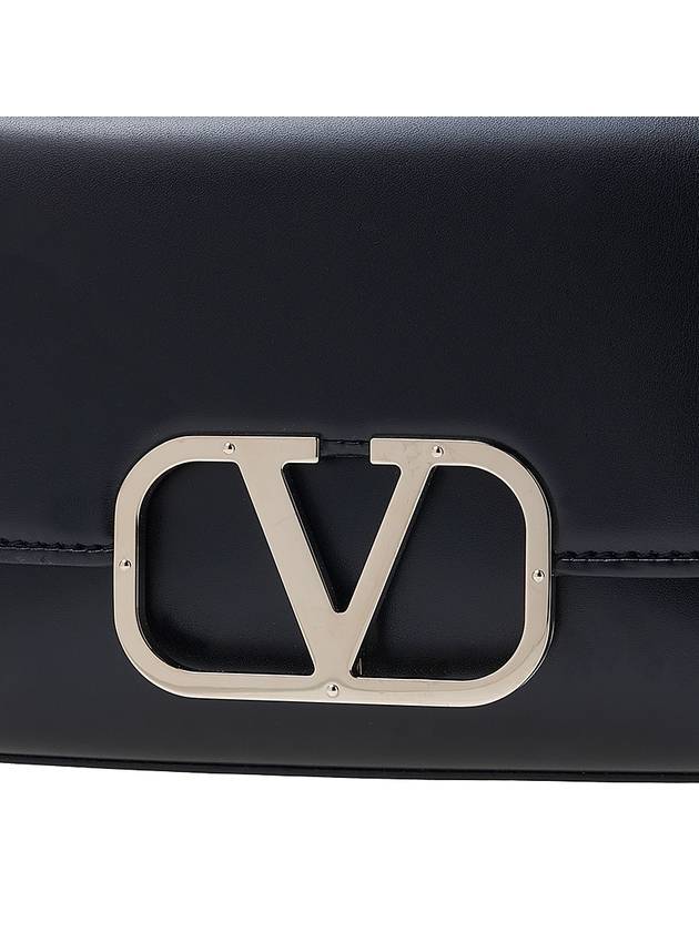 V logo type small leather shoulder bag black - VALENTINO - BALAAN 7