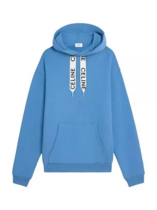 Loose Cotton Fleece Hoodie Dirty Blue - CELINE - BALAAN 2