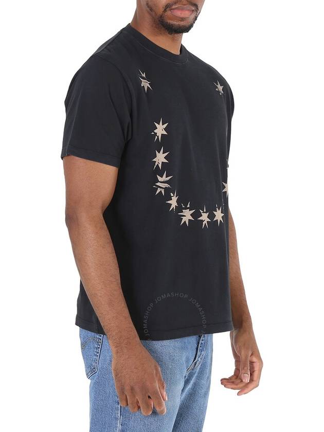 424 Men's Star Print T-Shirt in Black, Size X-Small - 424 - BALAAN 2