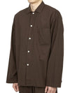 Poplin Pajamas Long Sleeve Shirt Coffee - TEKLA - BALAAN 3