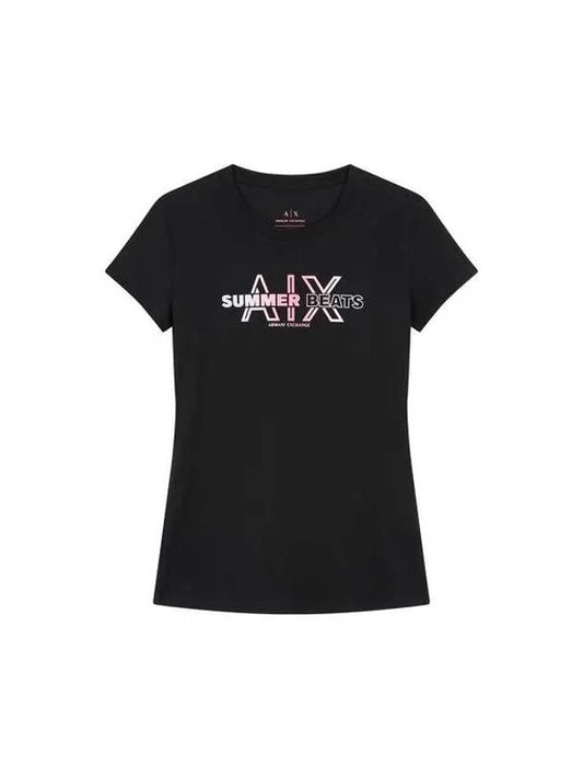 Women s Scotch Logo Crew Neck T Shirt Black - ARMANI EXCHANGE - BALAAN 1