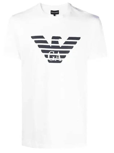 Pima Jersey Logo Print Short Sleeve T-Shirt White - EMPORIO ARMANI - BALAAN 1