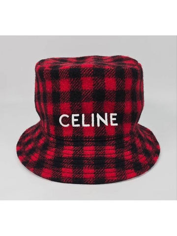 Tartan Pattern Logo Bucket Hat M - CELINE - BALAAN 1