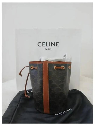 Triomphe Drawstring Small Bucket Bag Tan - CELINE - BALAAN 2