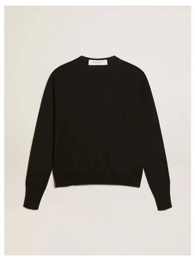 Round Neck Wool Knit Top Black - GOLDEN GOOSE - BALAAN 2