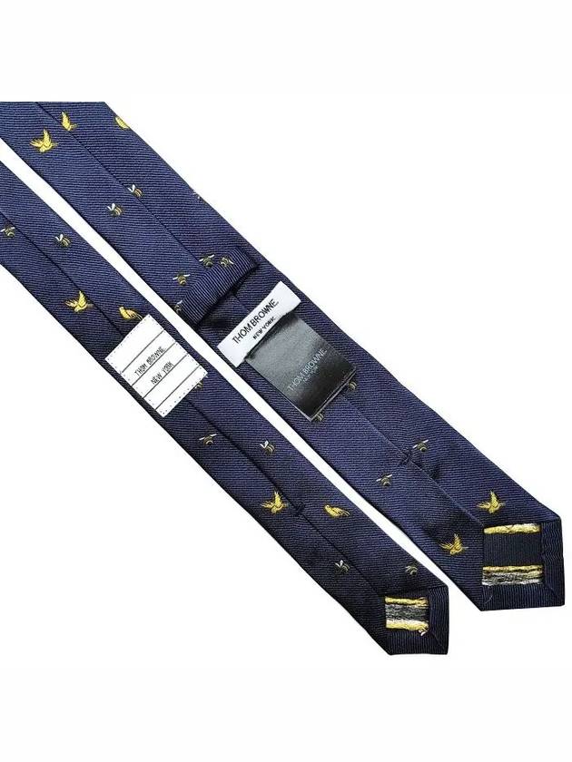 All Over Birds Bee Icon Classic Tie Navy - THOM BROWNE - BALAAN 4