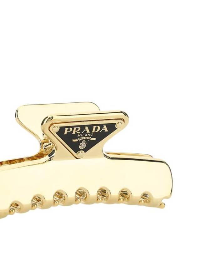 Women's Logo Metal Hair Clip Gold - PRADA - BALAAN 4